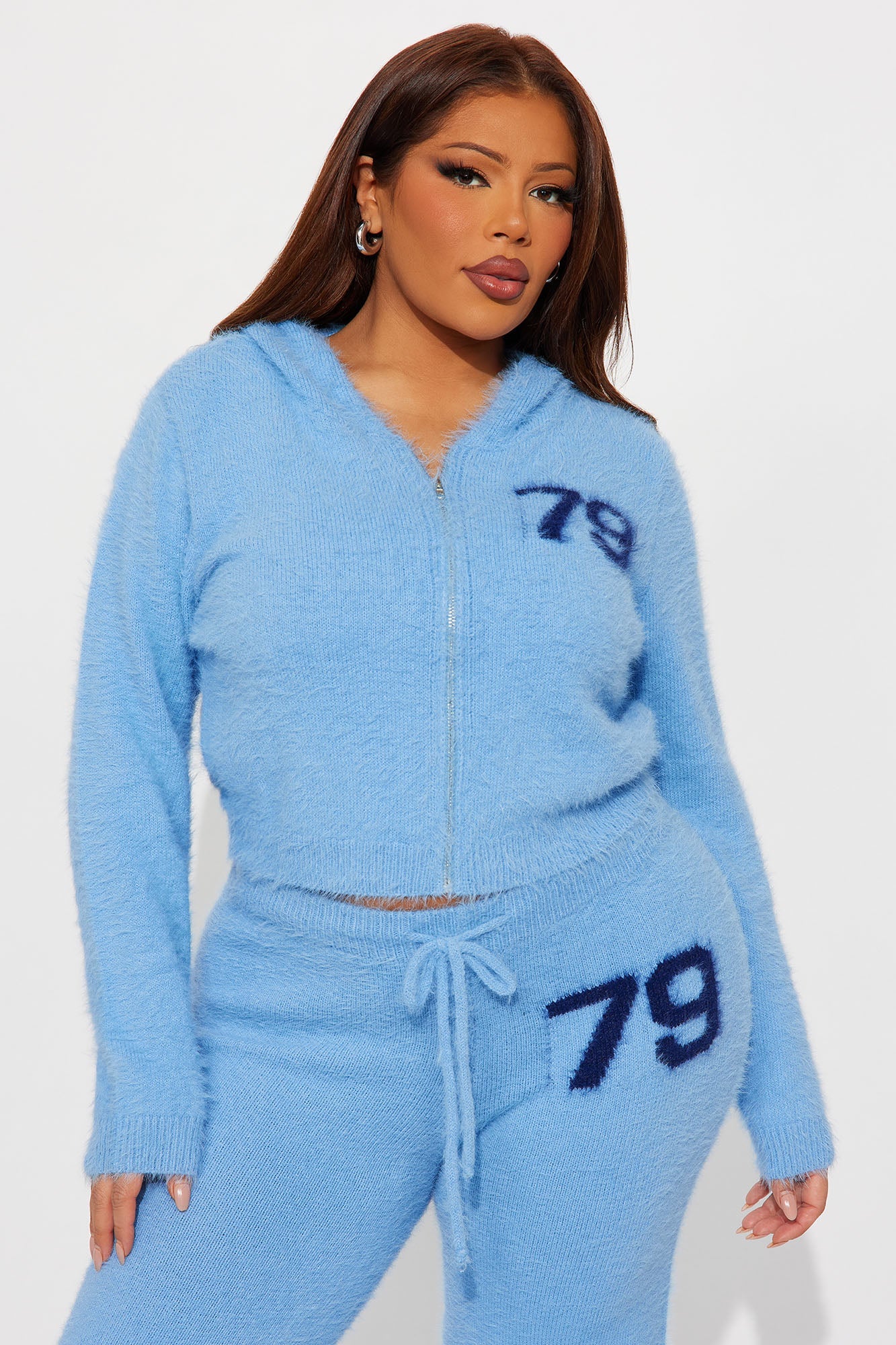 Riley Cozy Pant Set - Light Blue 