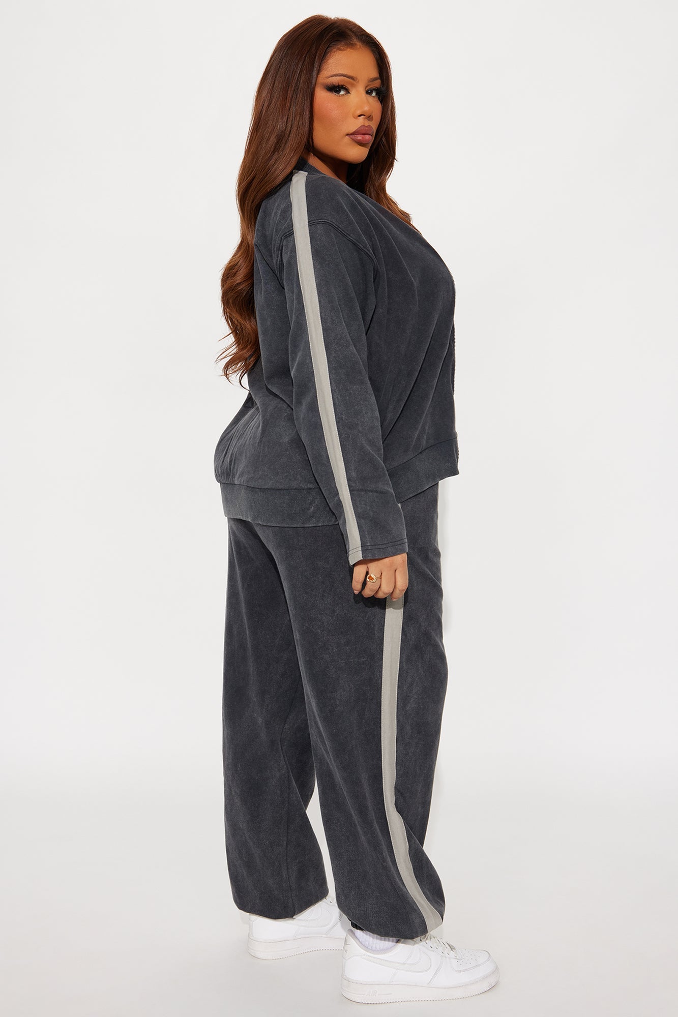 West Coast Washed Fleece Jogger Set - Black