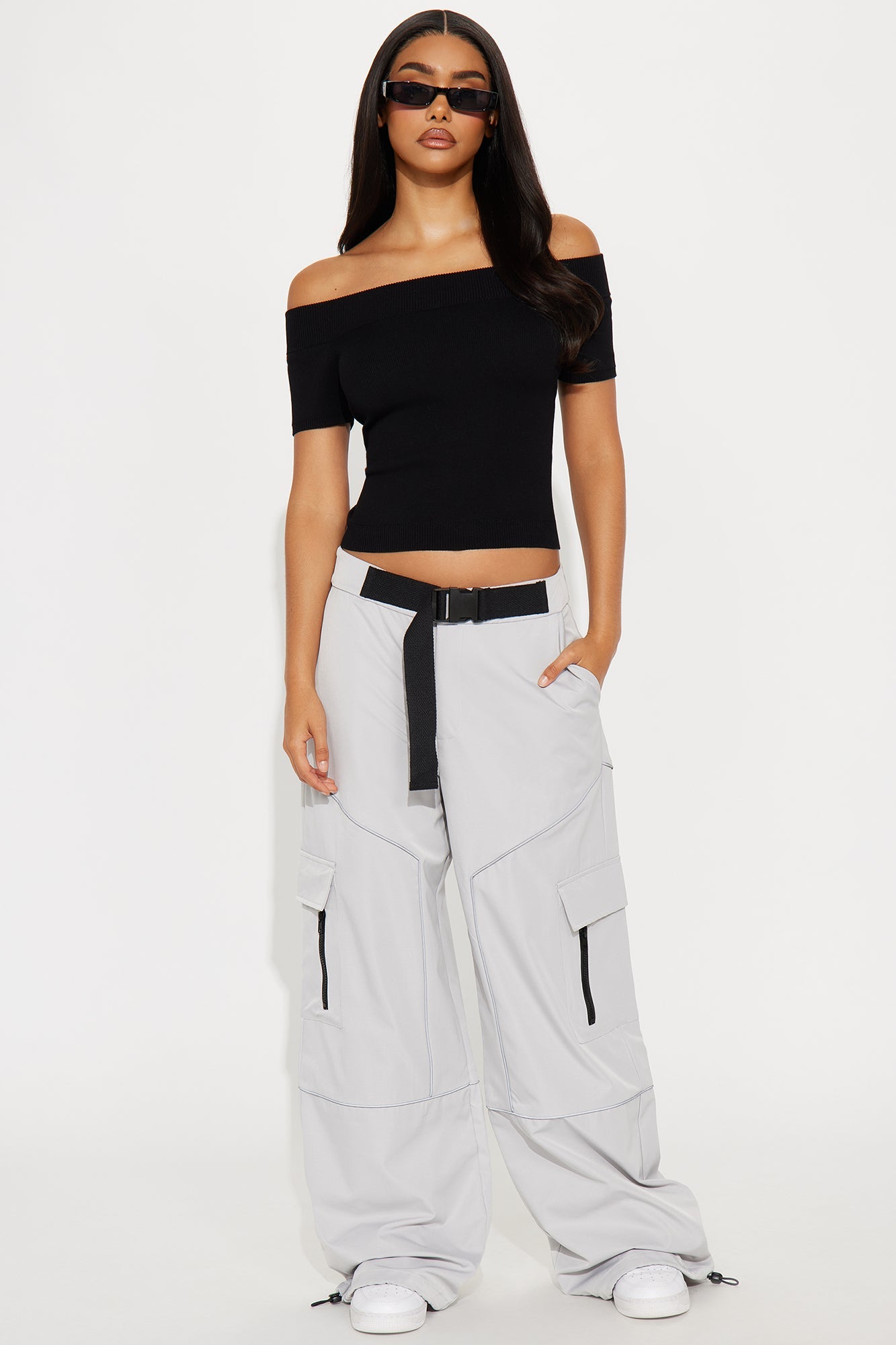 Run You Out Of Town Belted Cargo Pant 32 - Grey