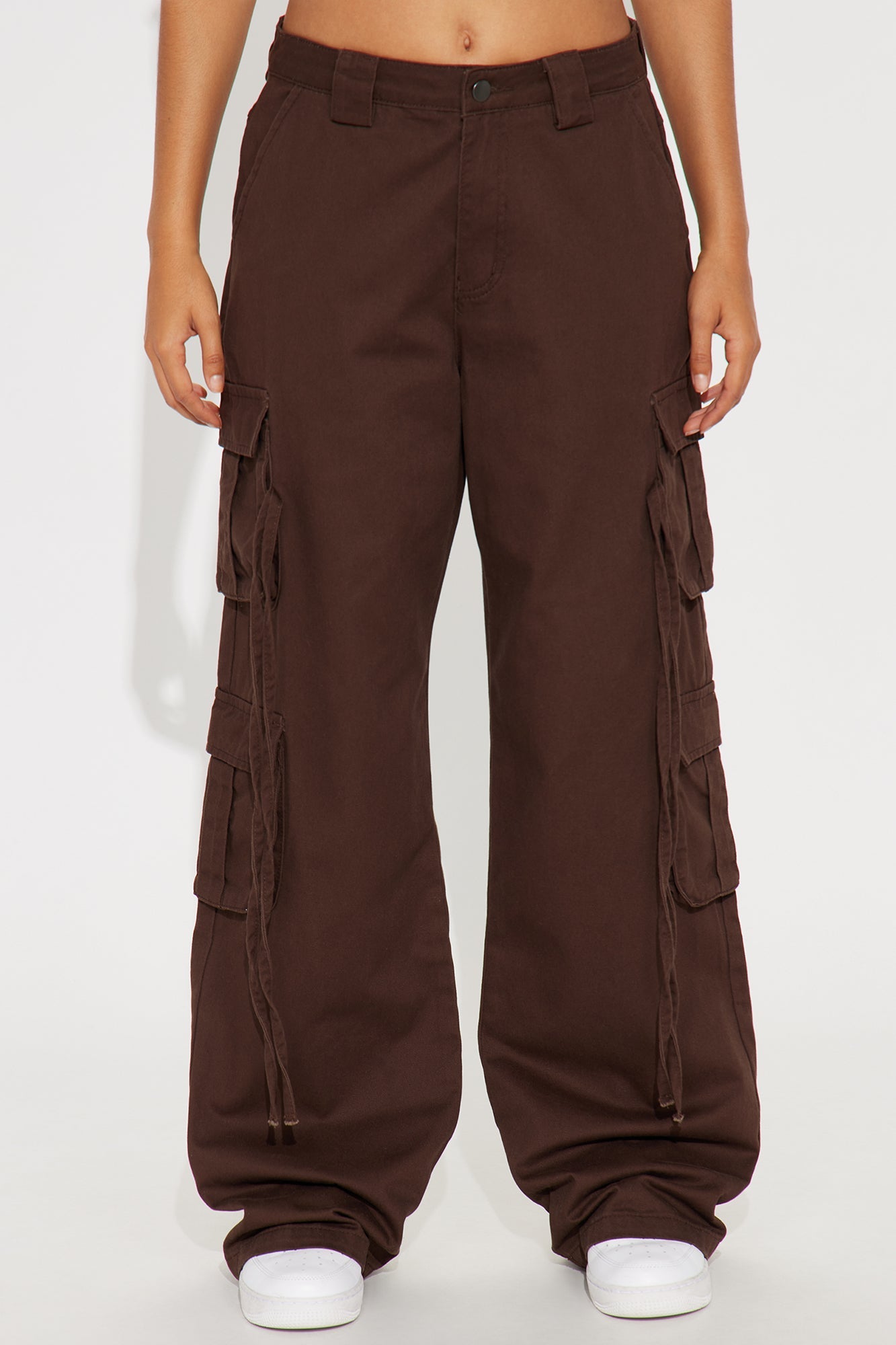 Golden Hour Wide Leg Cargo Pant - Chocolate