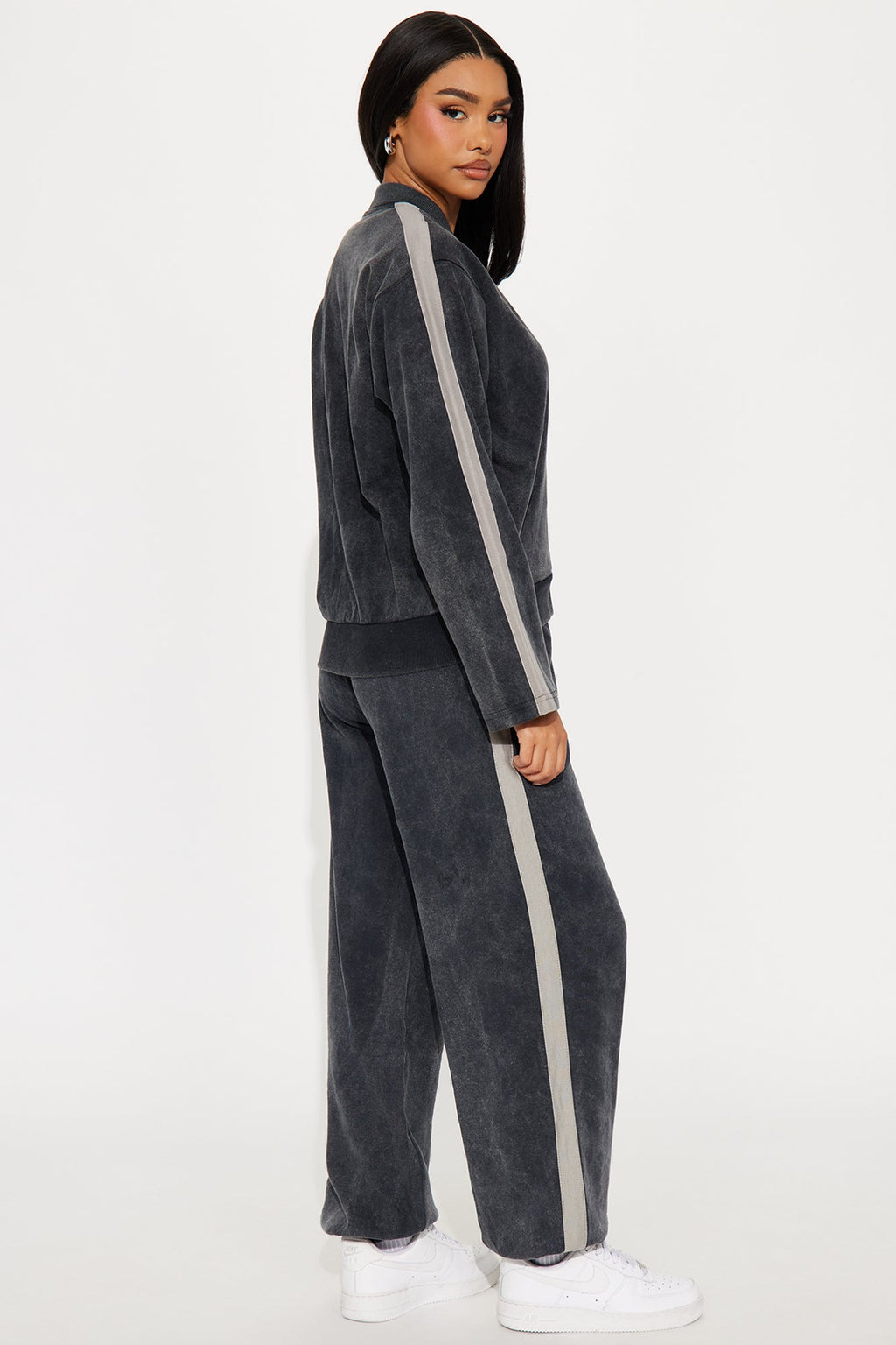 West Coast Washed Fleece Jogger Set - Black