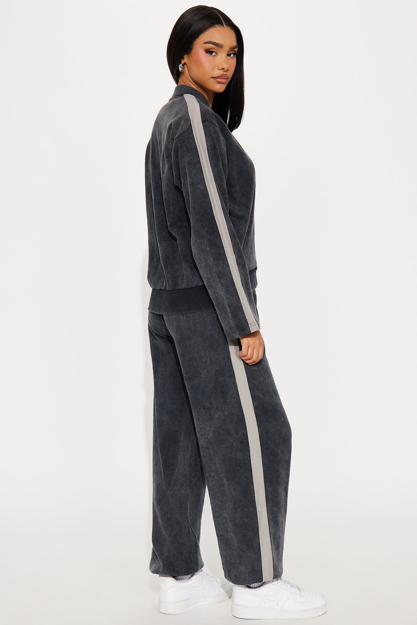 West Coast Washed Fleece Jogger Set - Black