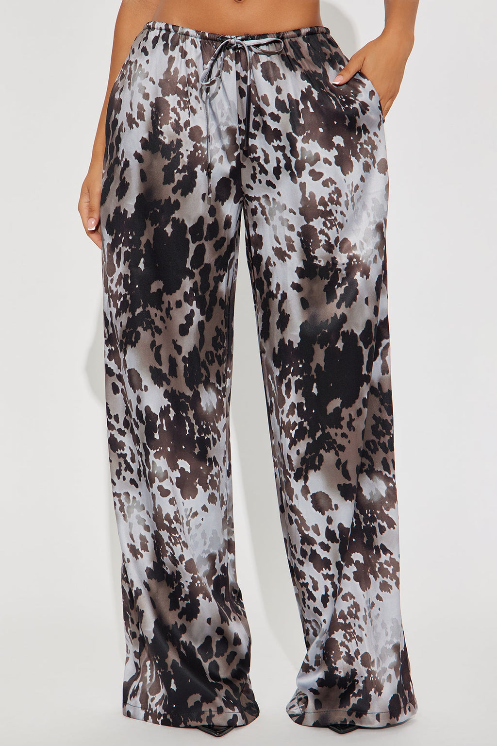 Kehlani Animal Print Wide Leg Pant - Brown/combo