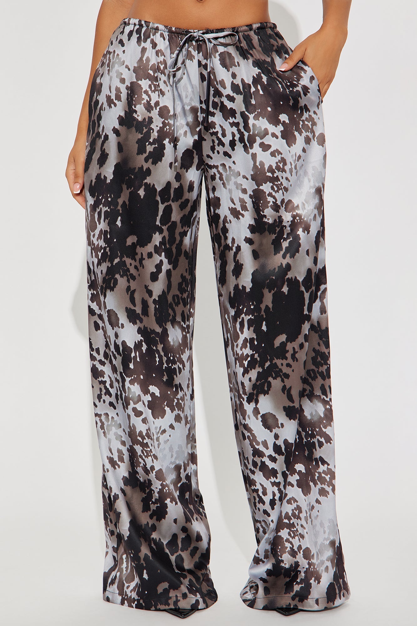 Kehlani Animal Print Wide Leg Pant - Brown/combo