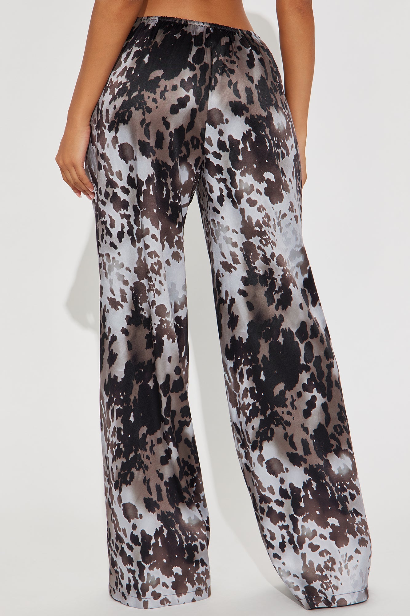 Kehlani Animal Print Wide Leg Pant - Brown/combo
