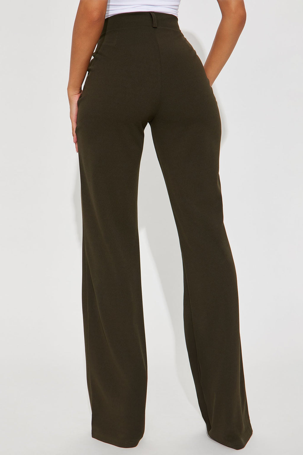 Tall Heidi Wide Leg Trouser Pant - Olive