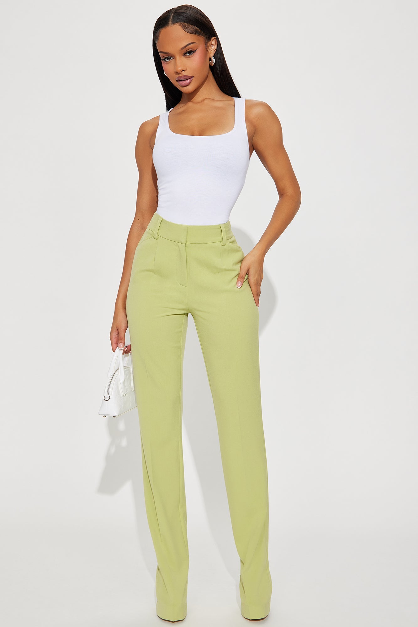 Tall Tasha Dressy High Rise Pants - Sage