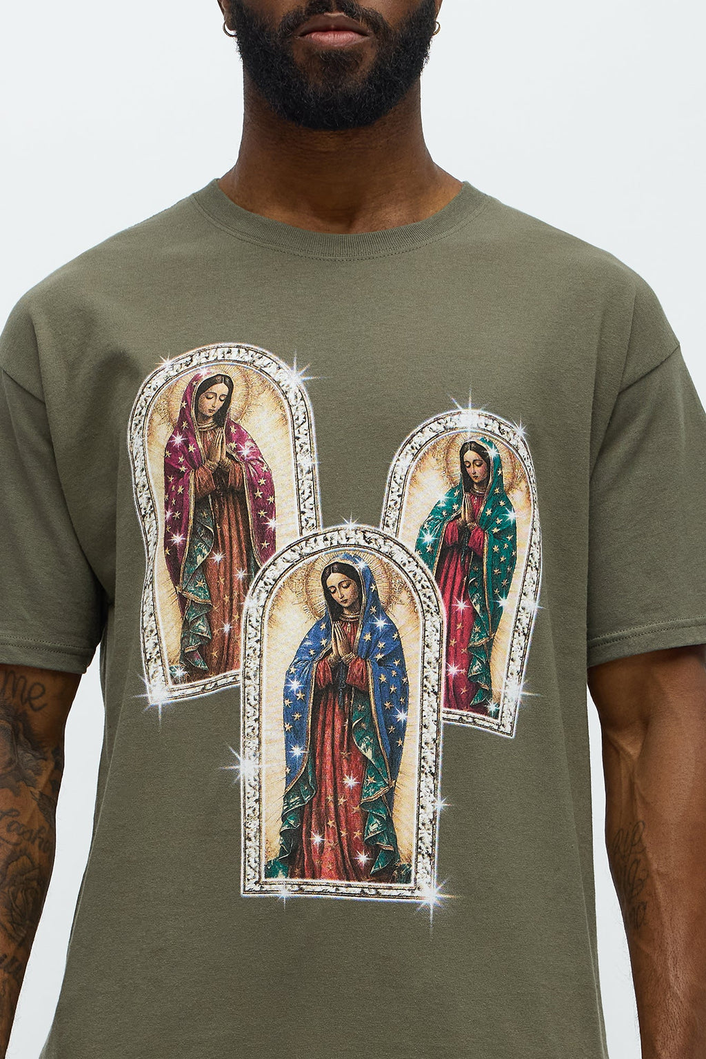Mary Pray For Me Short Sleeve Tee - Khaki