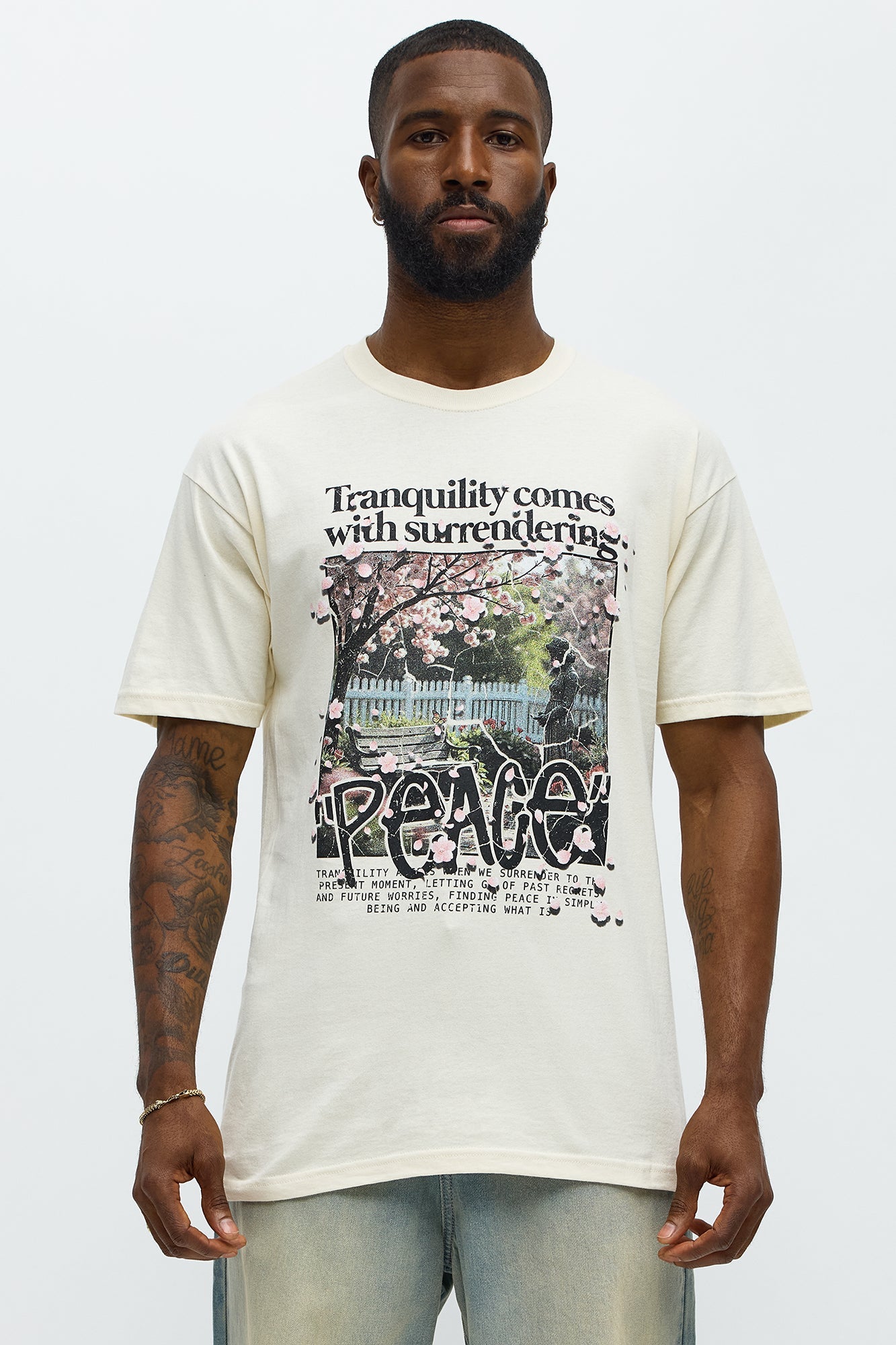 Peace Be With Yall Short Sleeve Tee - Natural
