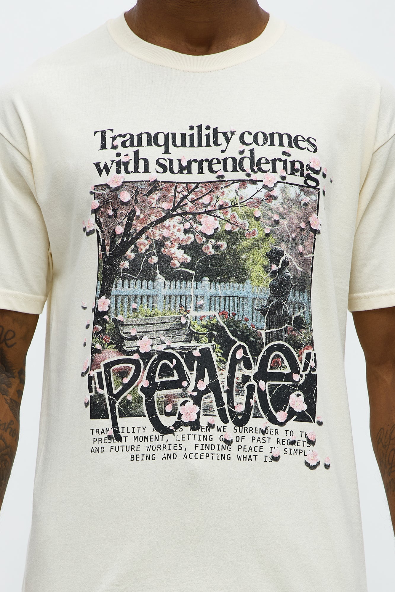 Peace Be With Yall Short Sleeve Tee - Natural