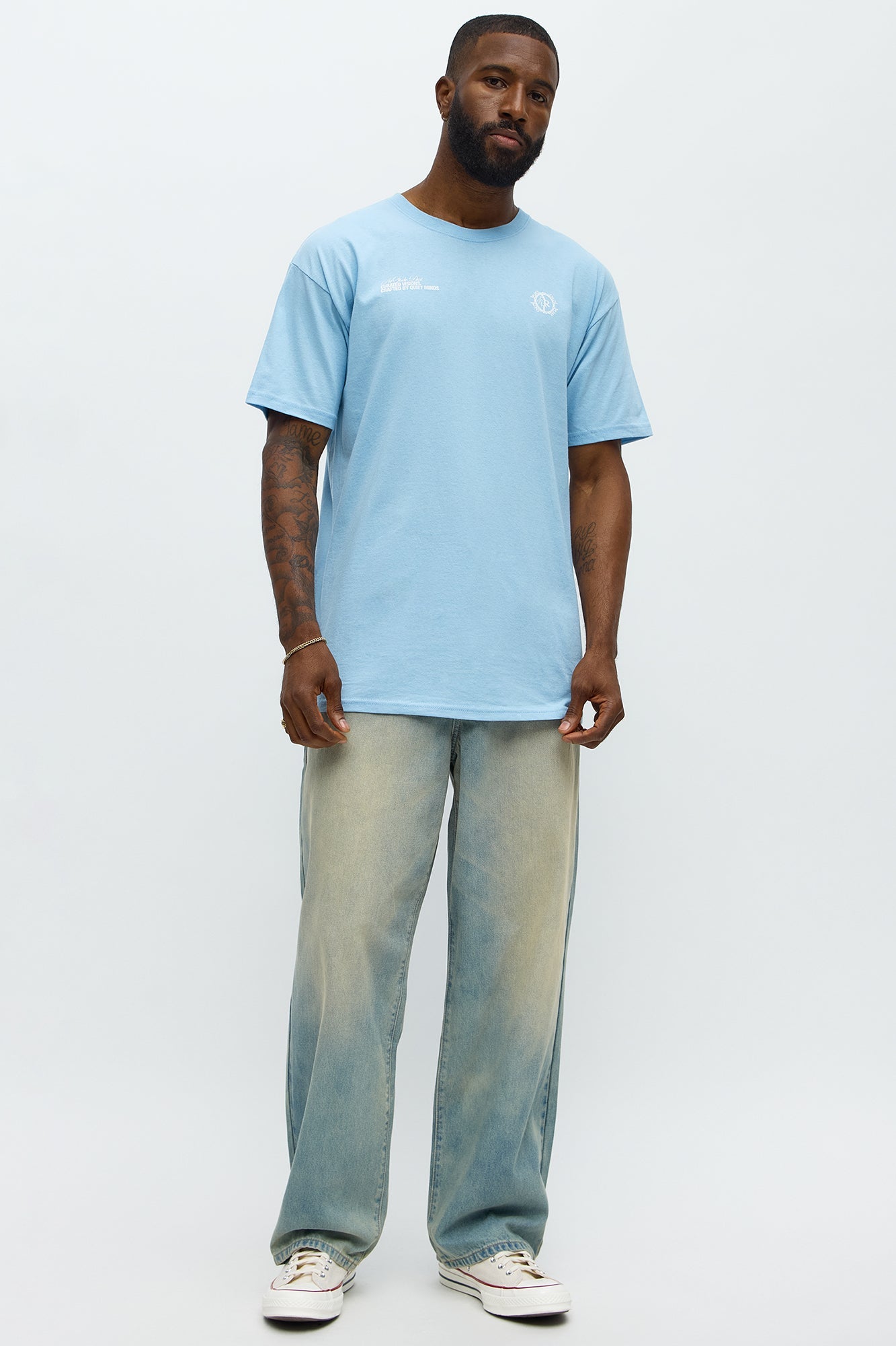 Curated Visions Art Short Sleeve Tee - Light Blue