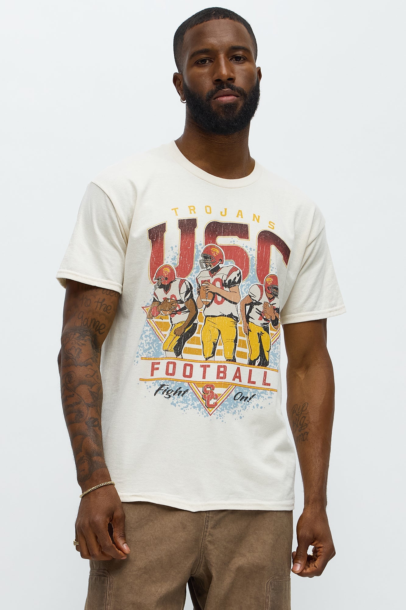 USC Trojans Football Short Sleeve Tee - Natural