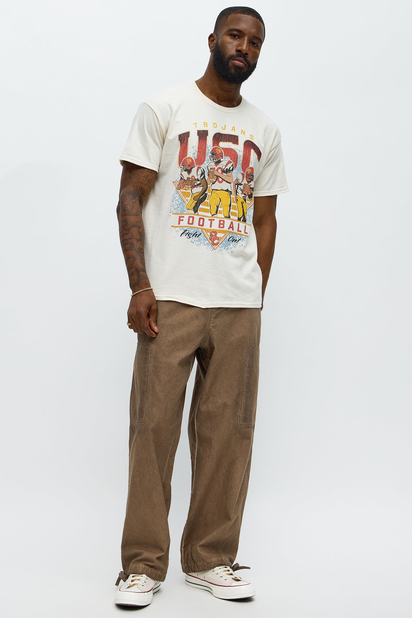 USC Trojans Football Short Sleeve Tee - Natural