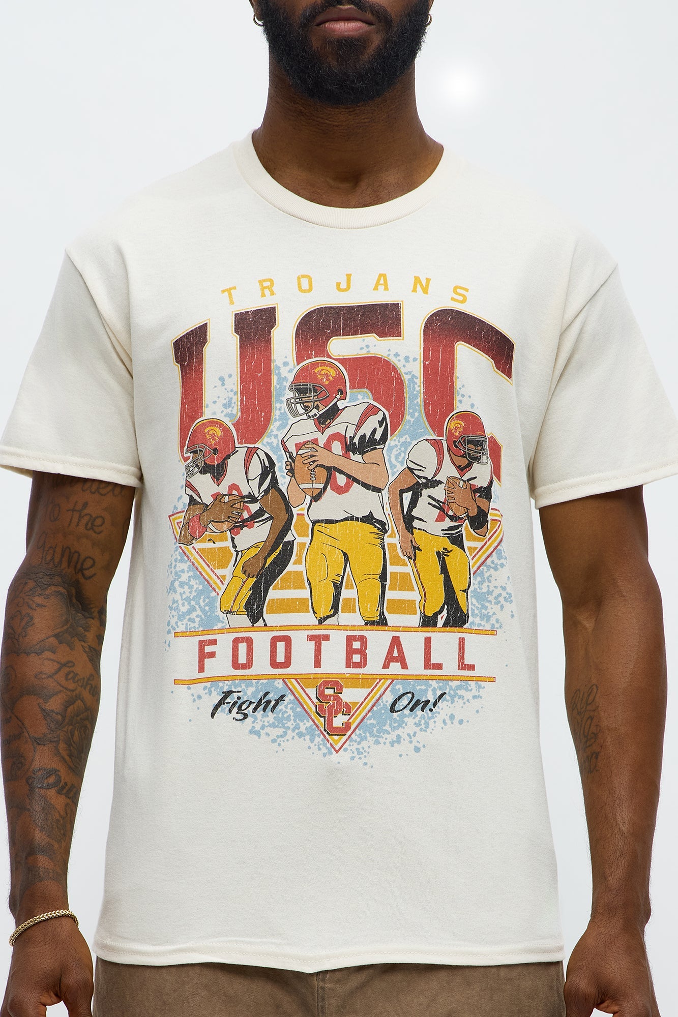 USC Trojans Football Short Sleeve Tee - Natural