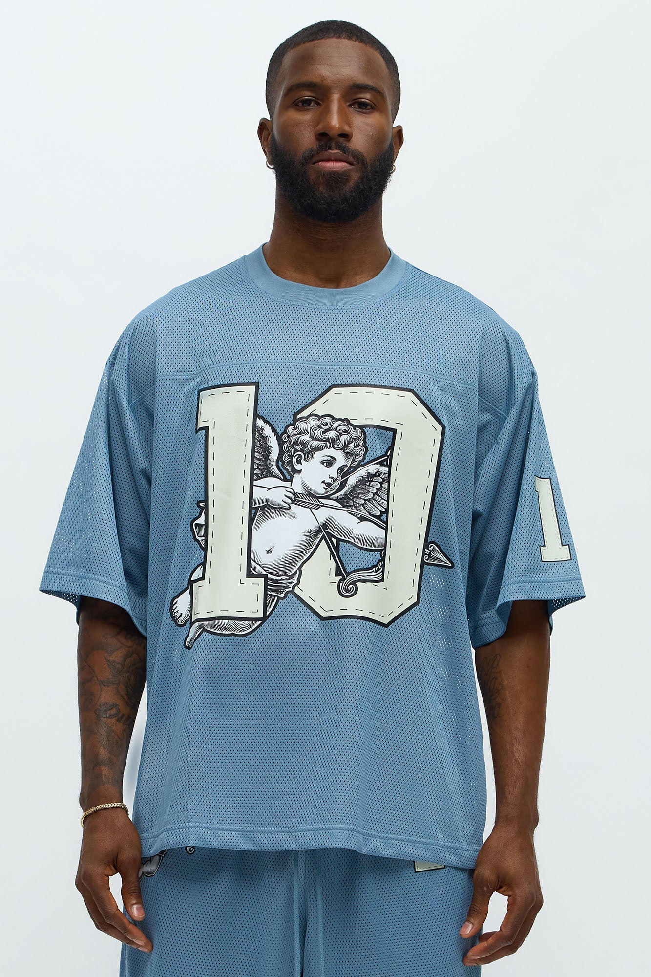 Boxy Gods Favorite Tshirt - Dusty Blue