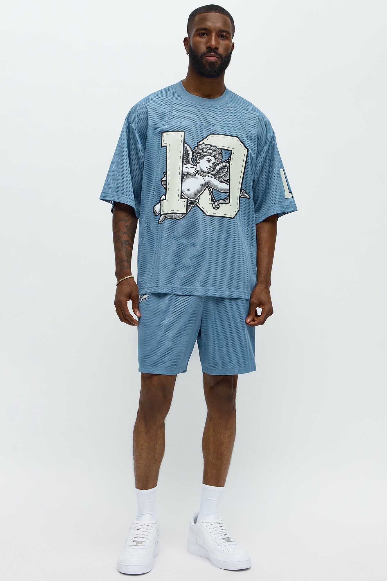 Boxy Gods Favorite Tshirt - Dusty Blue