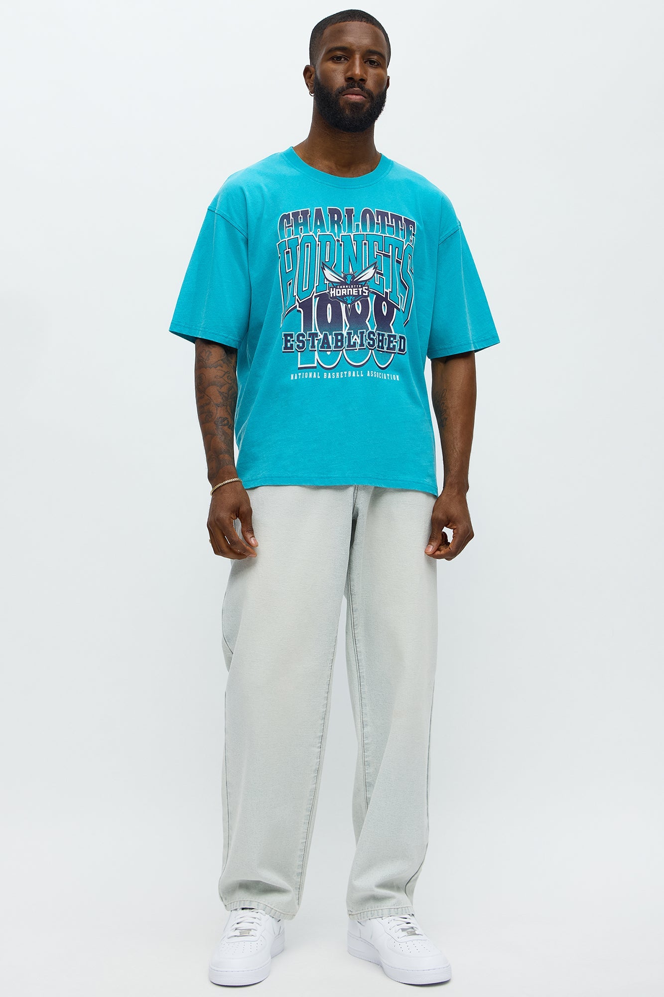 Hornets Oversized Short Sleeve Tee - Teal