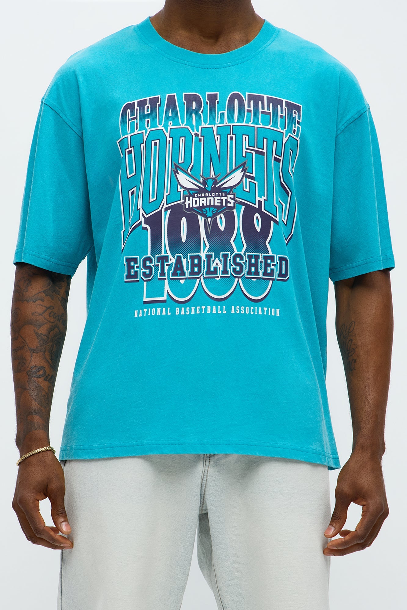 Hornets Oversized Short Sleeve Tee - Teal
