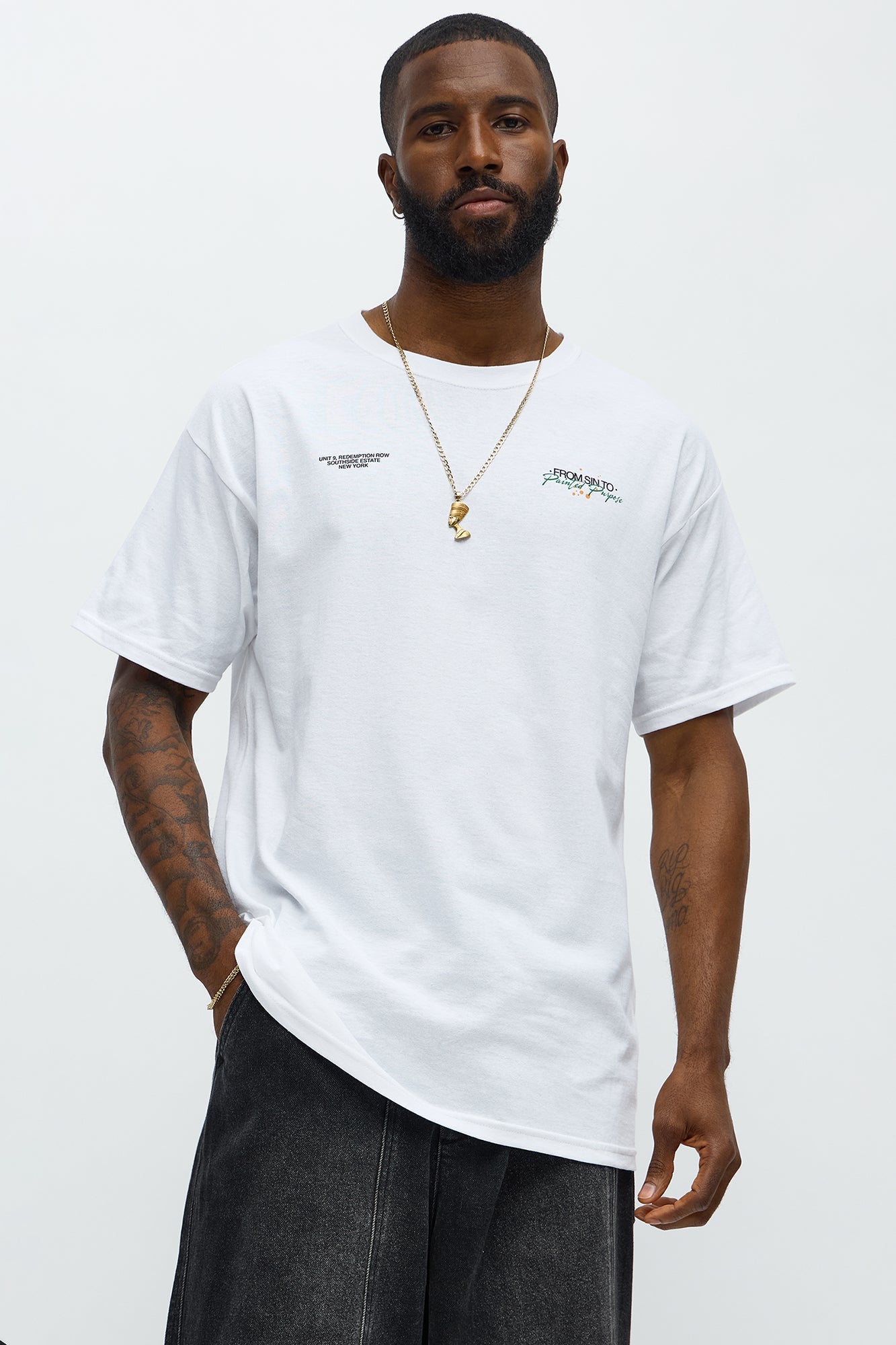 Saint Art Paint Short Sleeve Tee - White