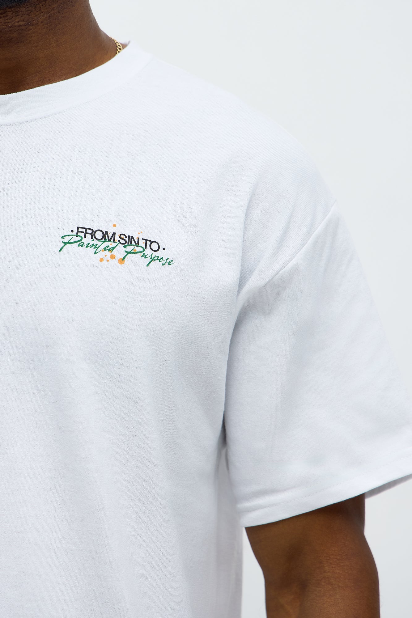 Saint Art Paint Short Sleeve Tee - White