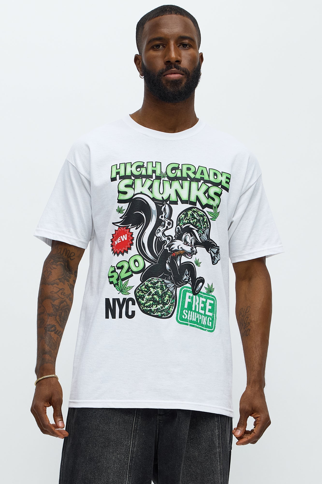 New High Grade Skunks Short Sleeve Tee - White
