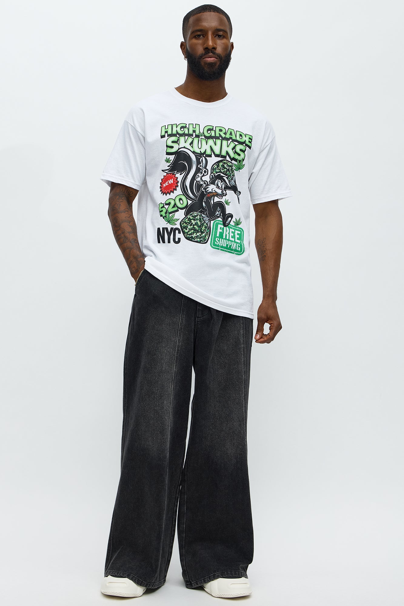 New High Grade Skunks Short Sleeve Tee - White