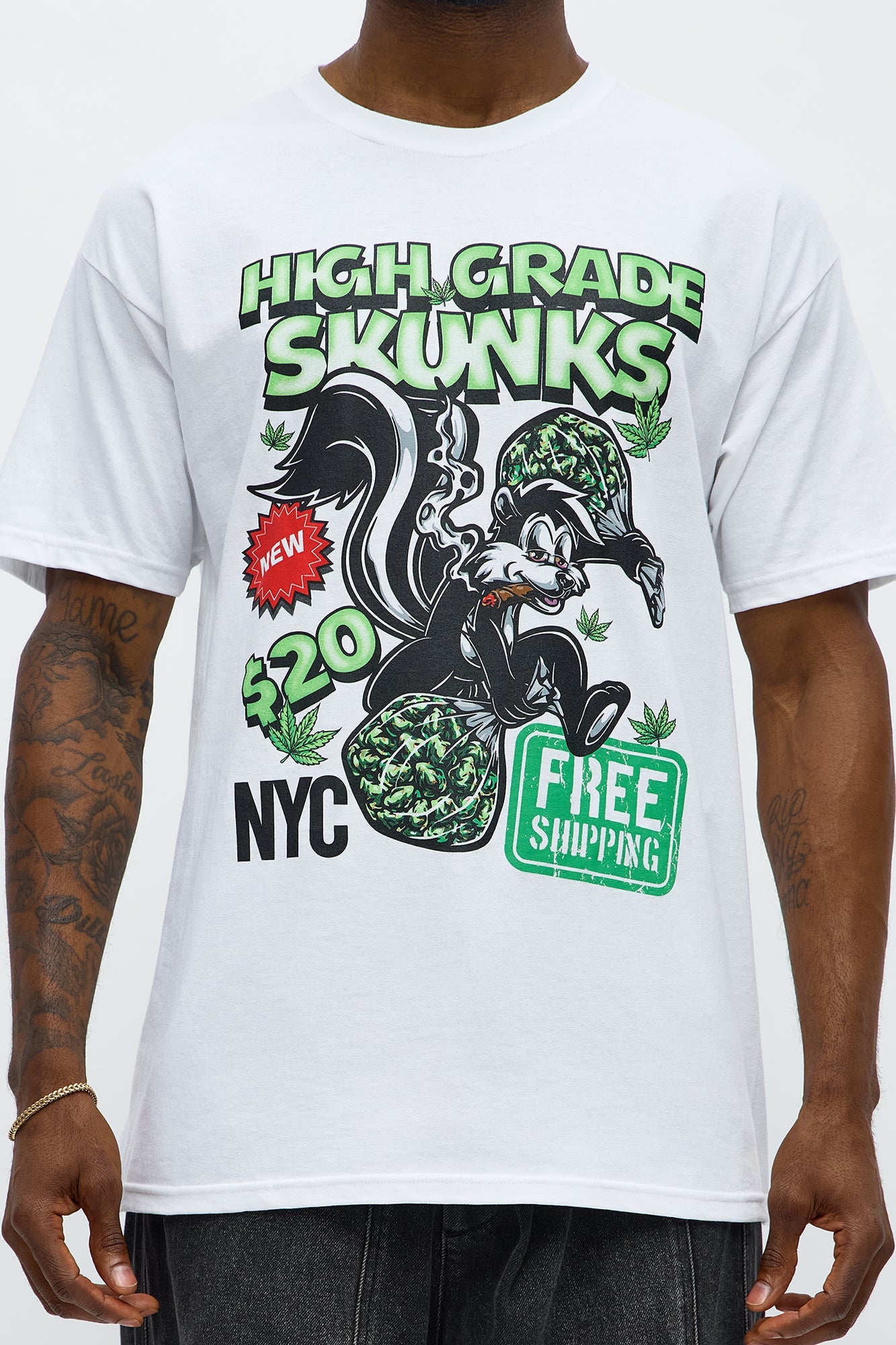 New High Grade Skunks Short Sleeve Tee - White