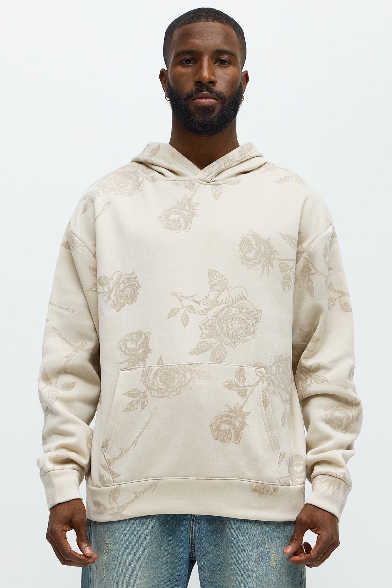 Flock Thorny Roses Hoodie - Cream