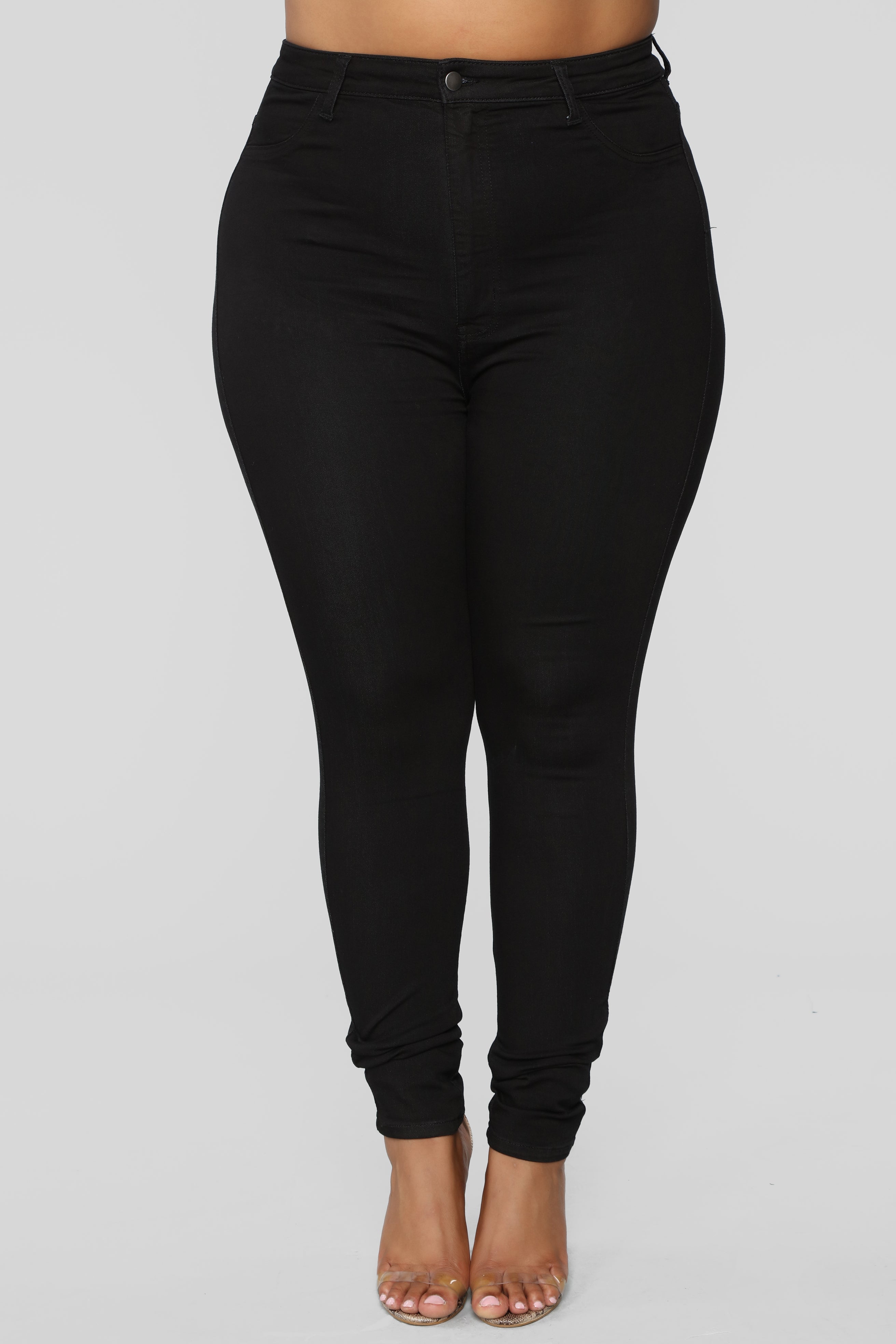 Classic High Waist Skinny Jeans - Black