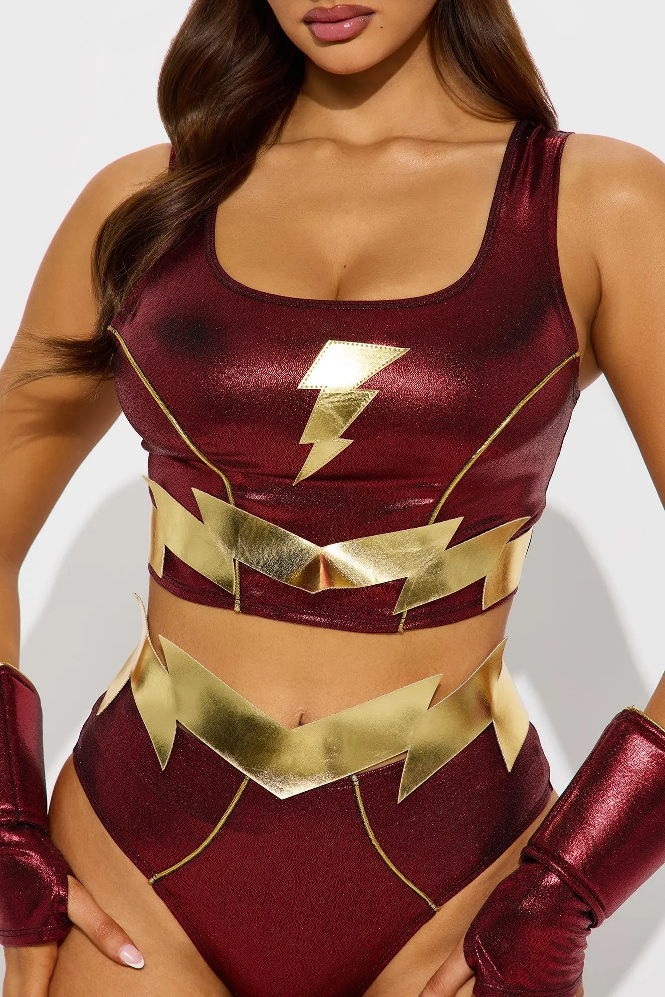 Super Babe Super Fast 4 Piece Costume Set - Red/combo 