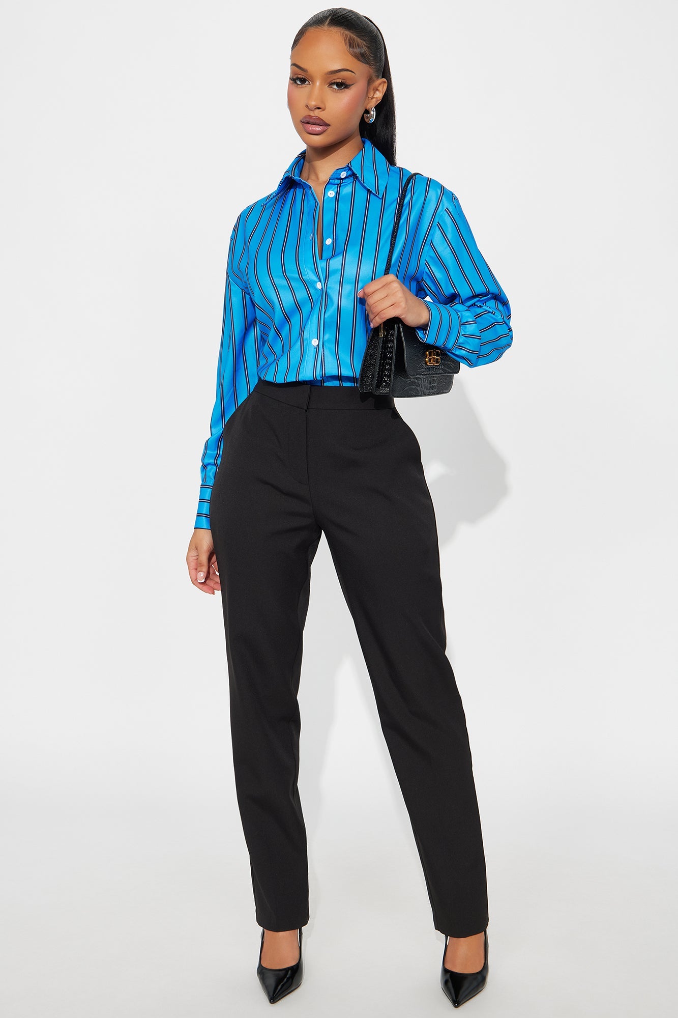 Nikki Skinny Leg Trouser Pant 30″ - Black