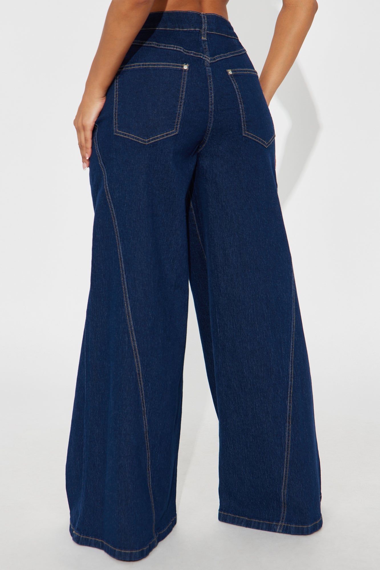 Americano Stretch Super Wide Leg Jeans - Dark Wash