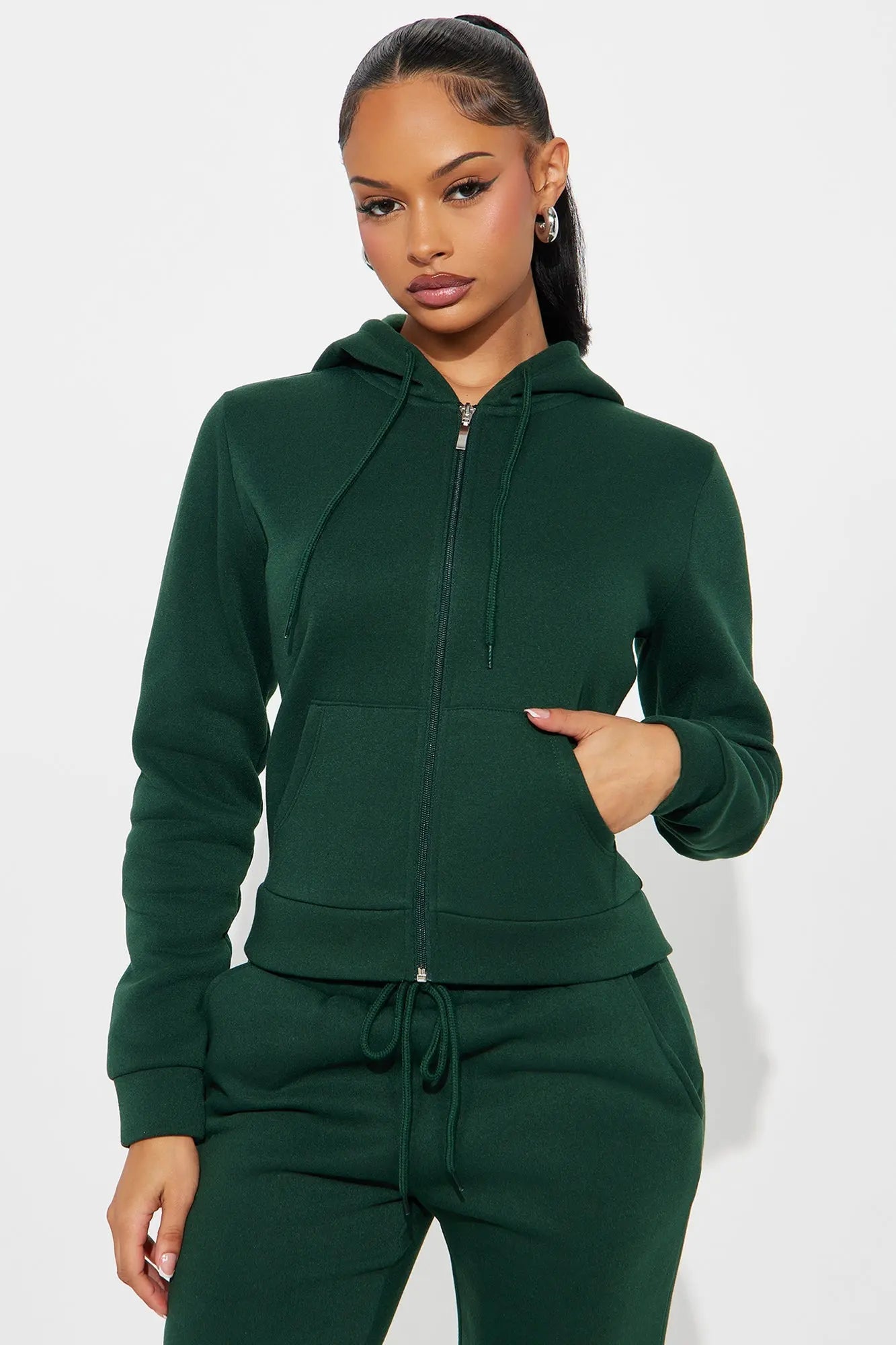 Candice Zip Up Hoodie - Hunter 
