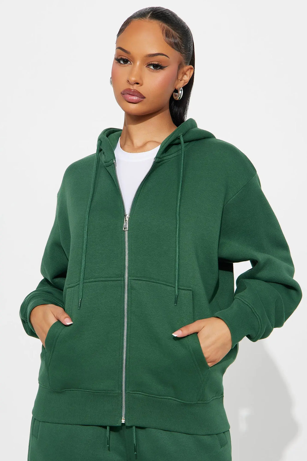 Stole My Ex Boyfriend's Oversized Zip Up Hoodie - Hunter 