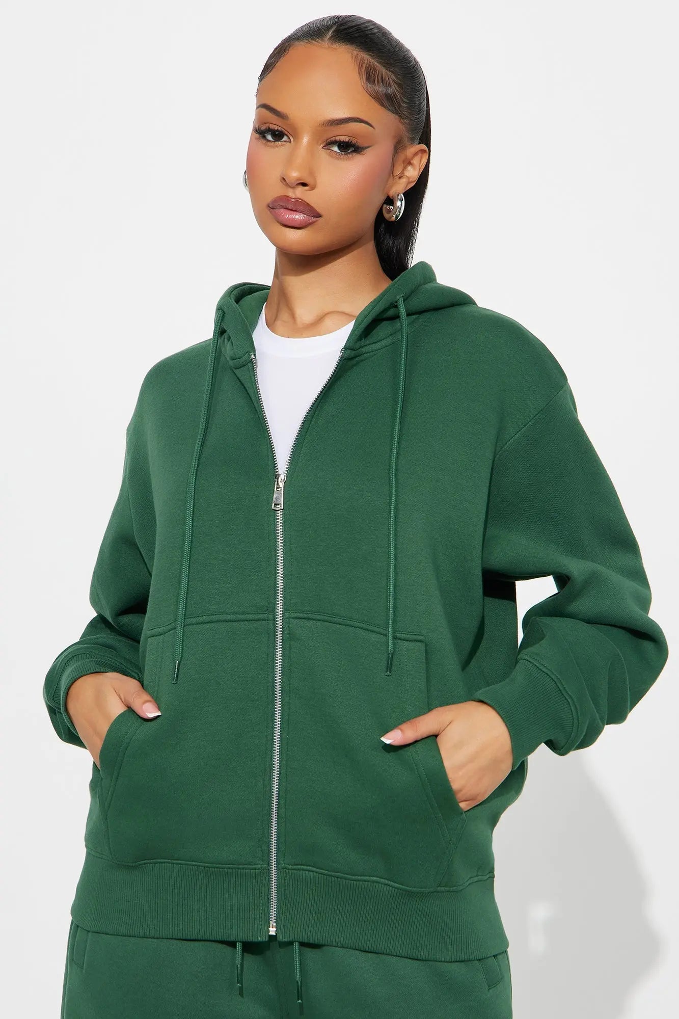 Stole My Ex Boyfriend's Oversized Zip Up Hoodie - Hunter 