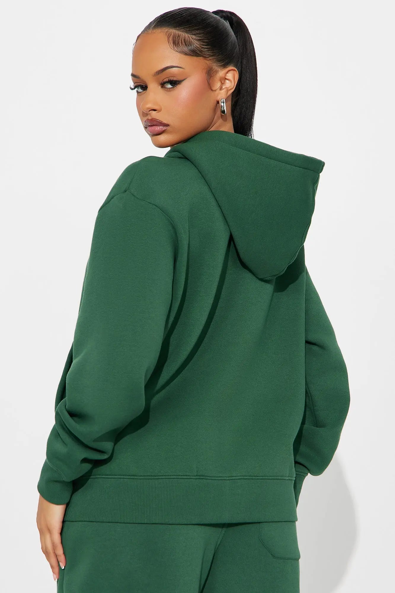 Stole My Ex Boyfriend's Oversized Zip Up Hoodie - Hunter 