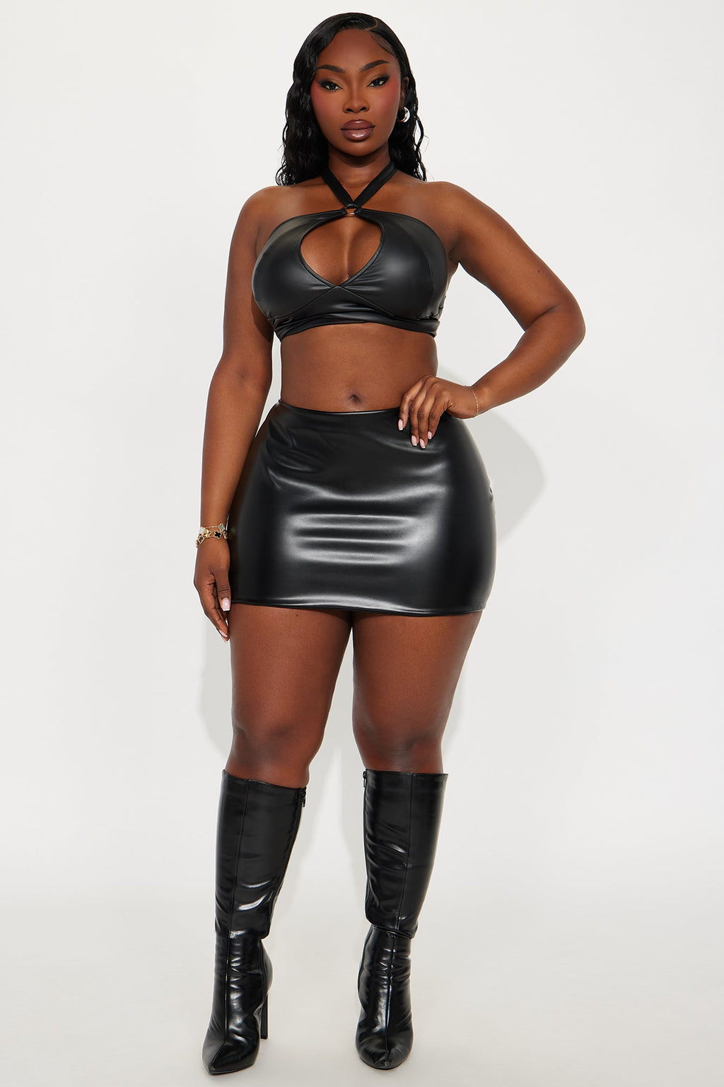 Aria Faux Leather Micro Mini Skirt - Black