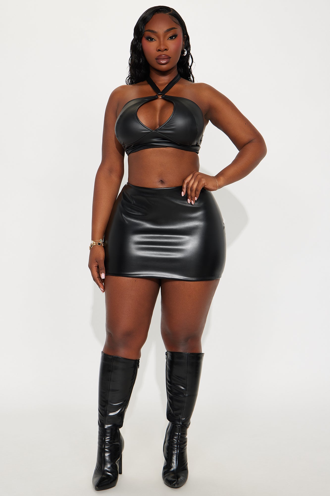 Aria Faux Leather Micro Mini Skirt - Black