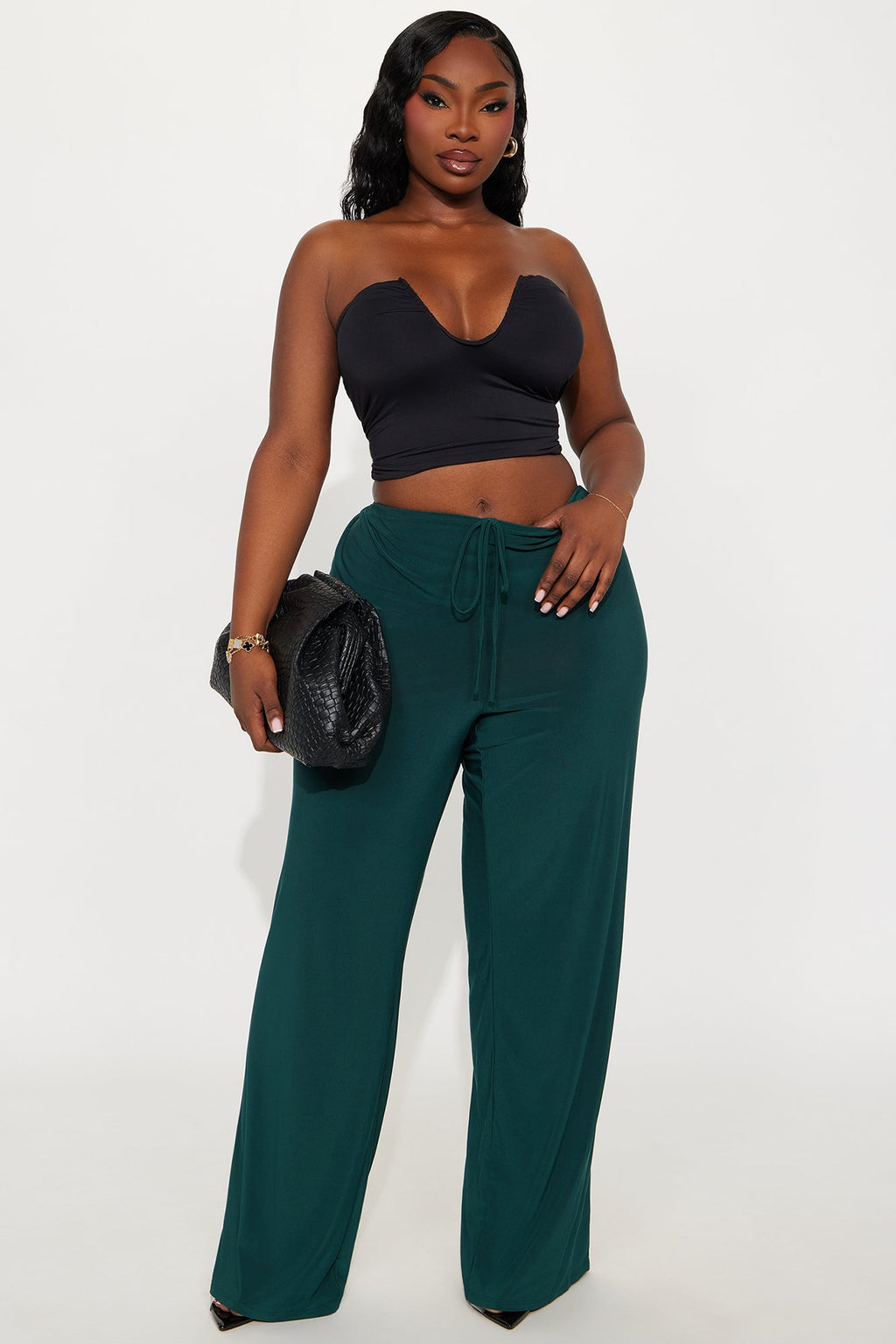 Focused On You Low Rise Wide Leg Pant 32 - Hunter