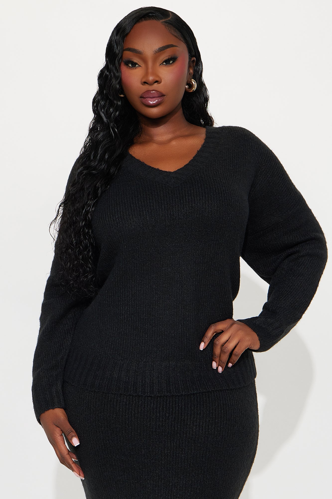 Moment Of Clarity Oversized Sweater Maxi Skirt Set - Charcoal