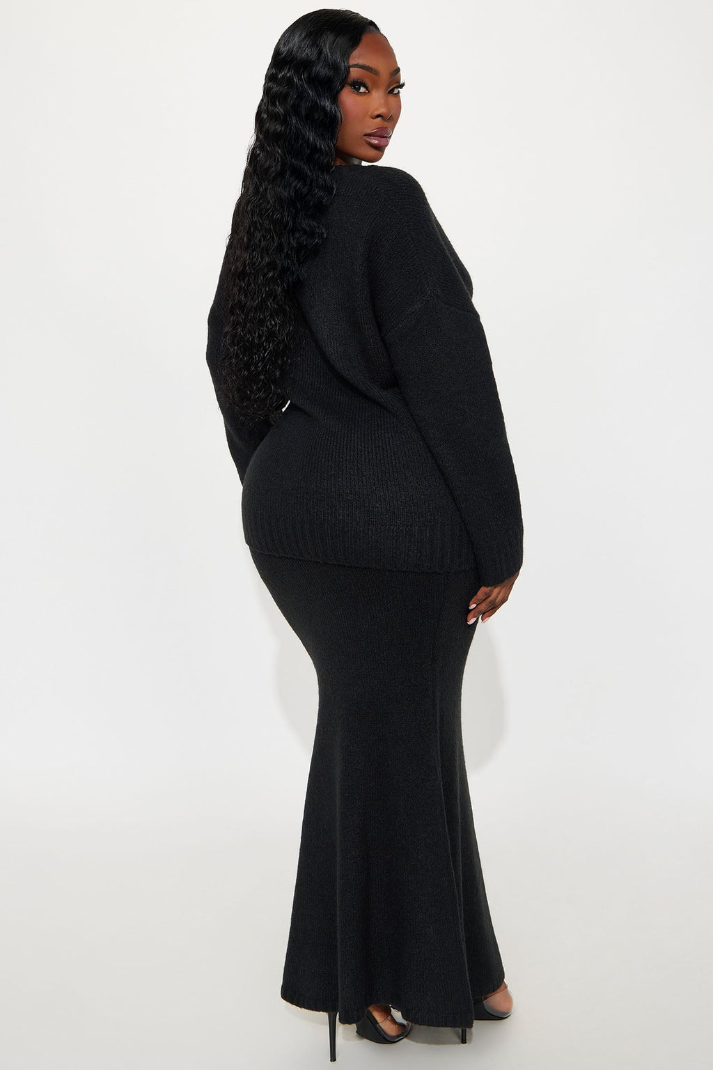 Moment Of Clarity Oversized Sweater Maxi Skirt Set - Charcoal