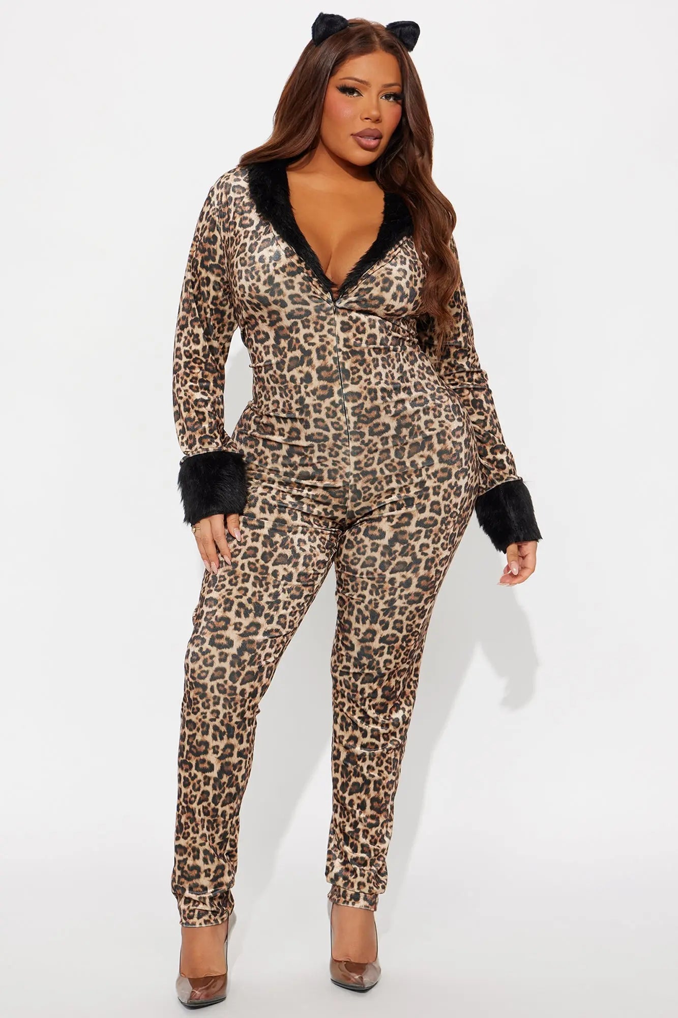 Cat Got Your Tongue Jumpsuit - Tan/Multi 