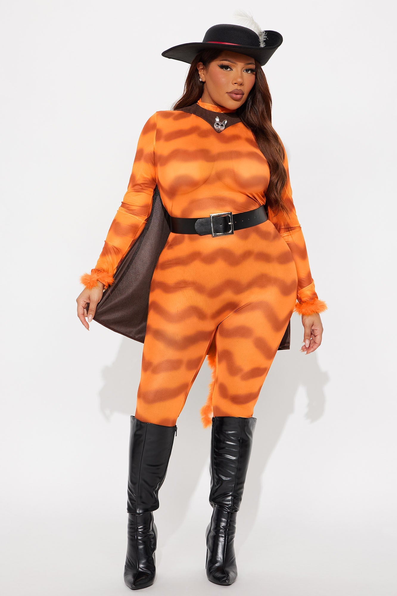 Kitty Cat In Boots 5 Piece Costume Set - Orange