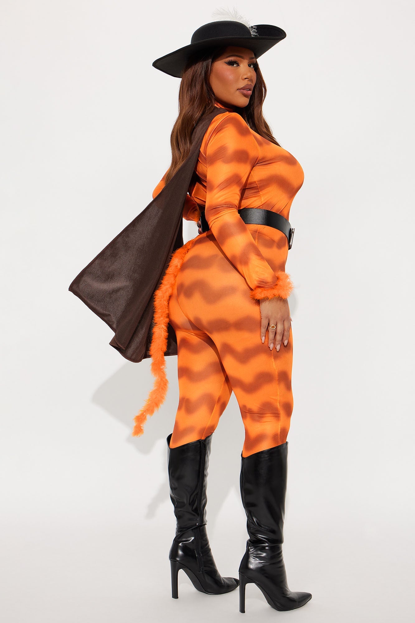 Kitty Cat In Boots 5 Piece Costume Set - Orange