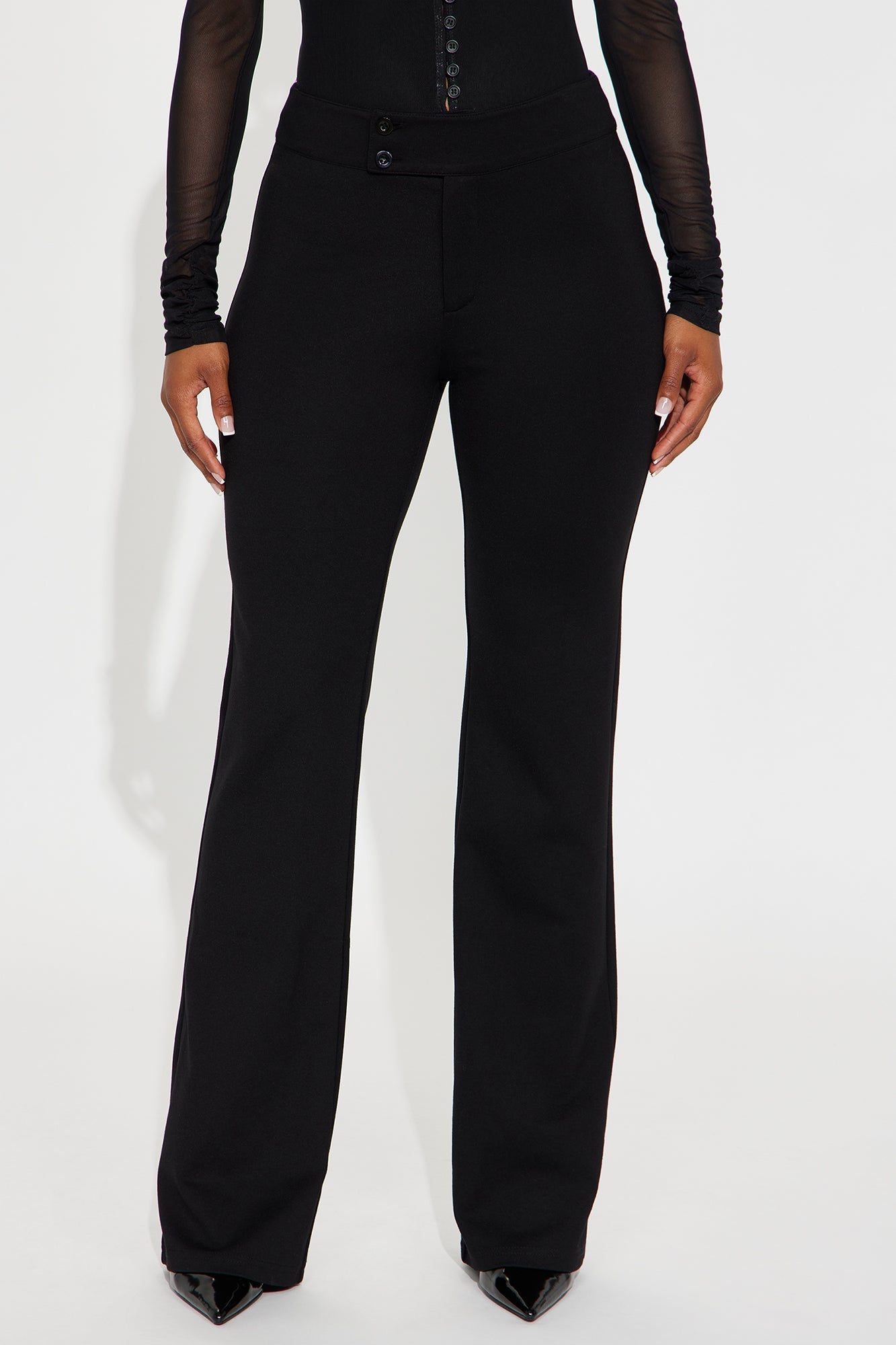 Esme Straight Leg Ponte Pant 33″ - Black