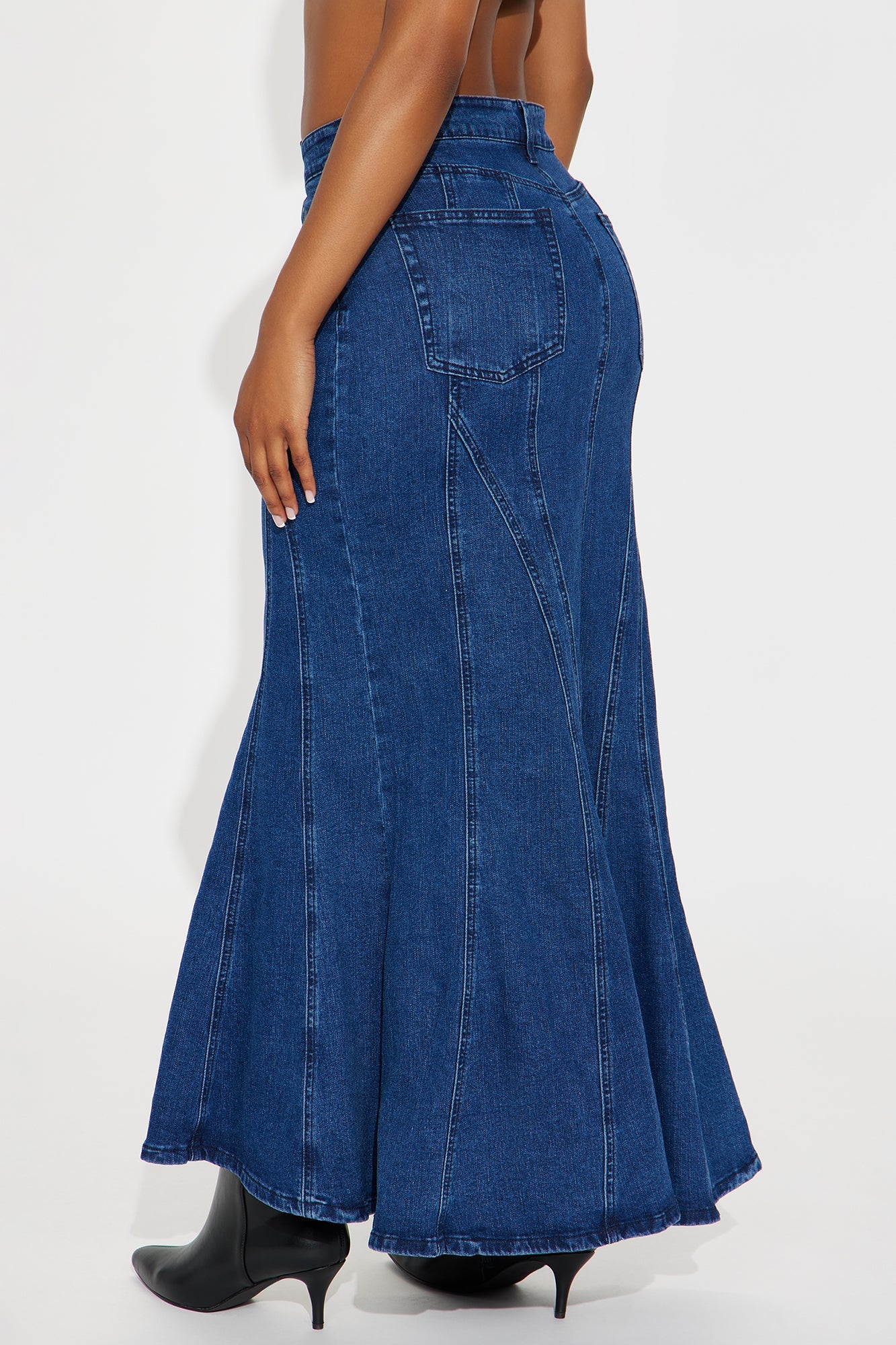 Brooke Denim Maxi Skirt - Dark Wash