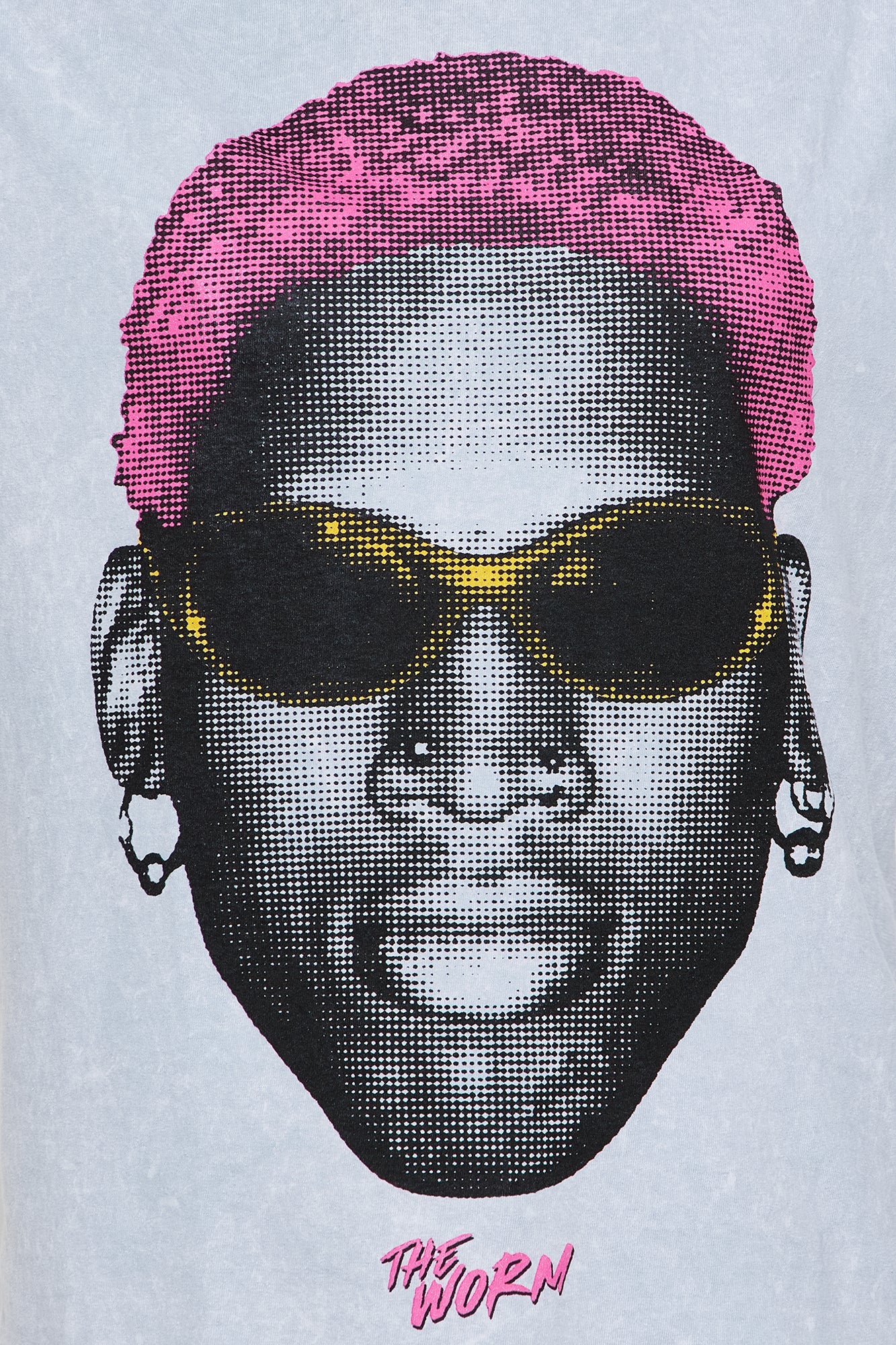 Dennis Rodman Pink Hair Washed Tee - Grey Mineral Wash