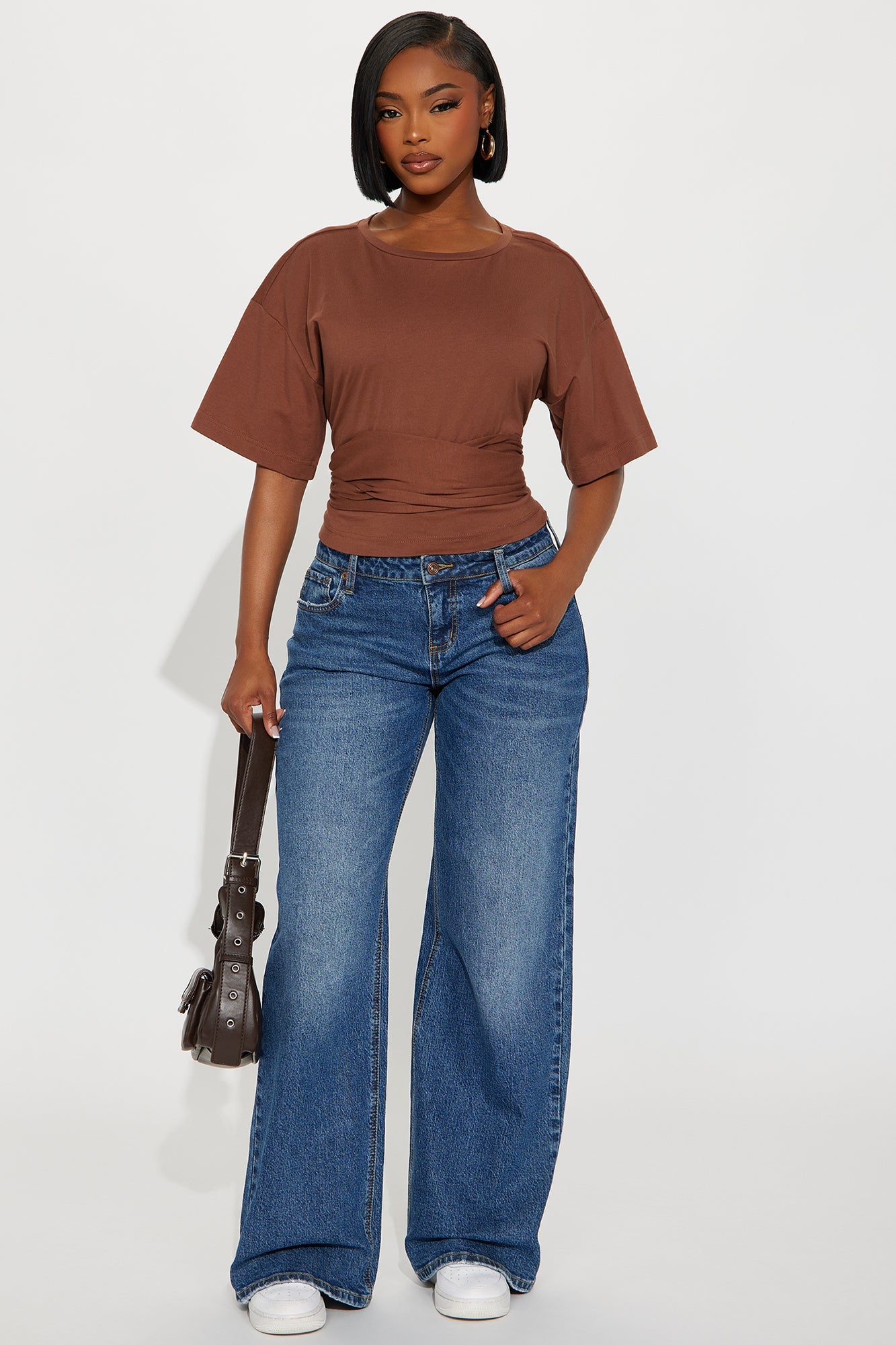 Zero Warning Tie Waist Short Sleeve Tshirt - Coco