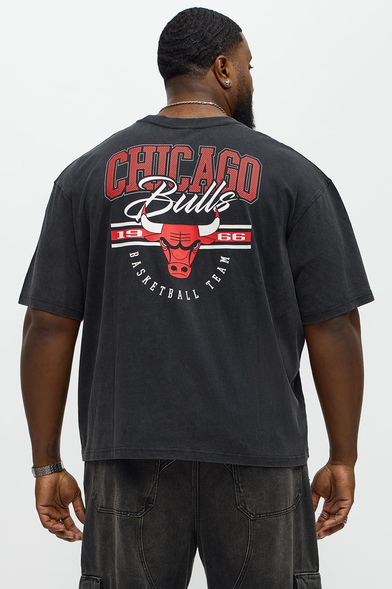 Bulls Freethrow Oversized Short Sleeve Tee - Black