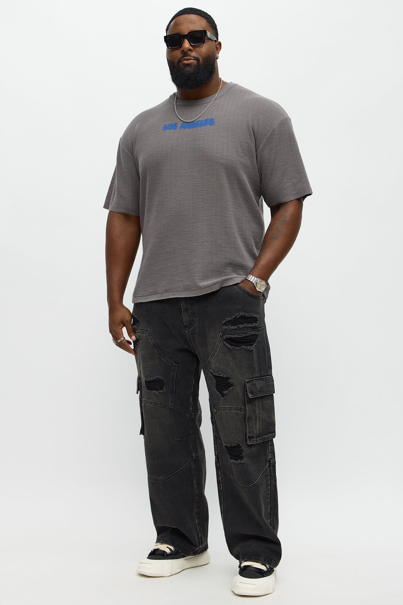 Relaxed Los Angeles Spray Paint Tee - Black